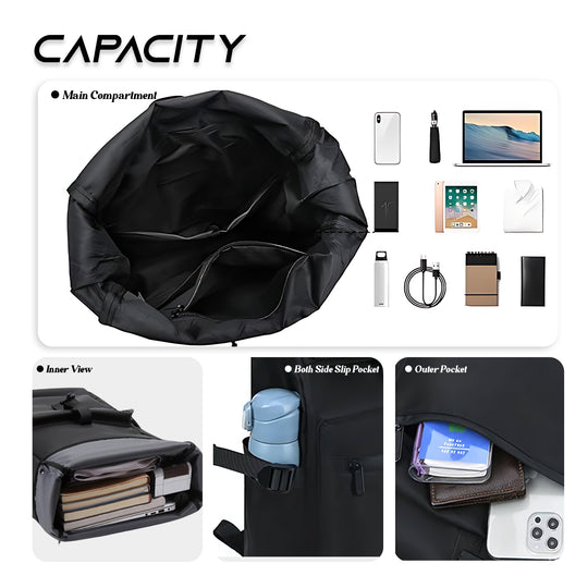 Hiking backpack with laptop compartment#color_black