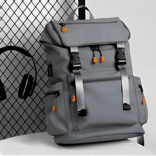 Waterproof hiking backpack with laptop compartment#color_dark-grey