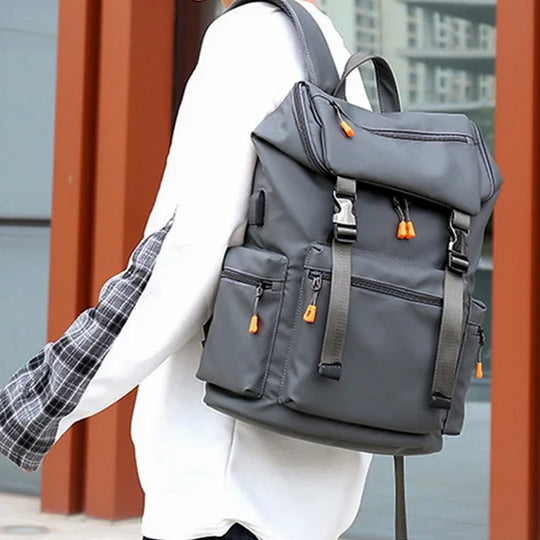 Waterproof hiking backpack with laptop compartment#color_dark-grey