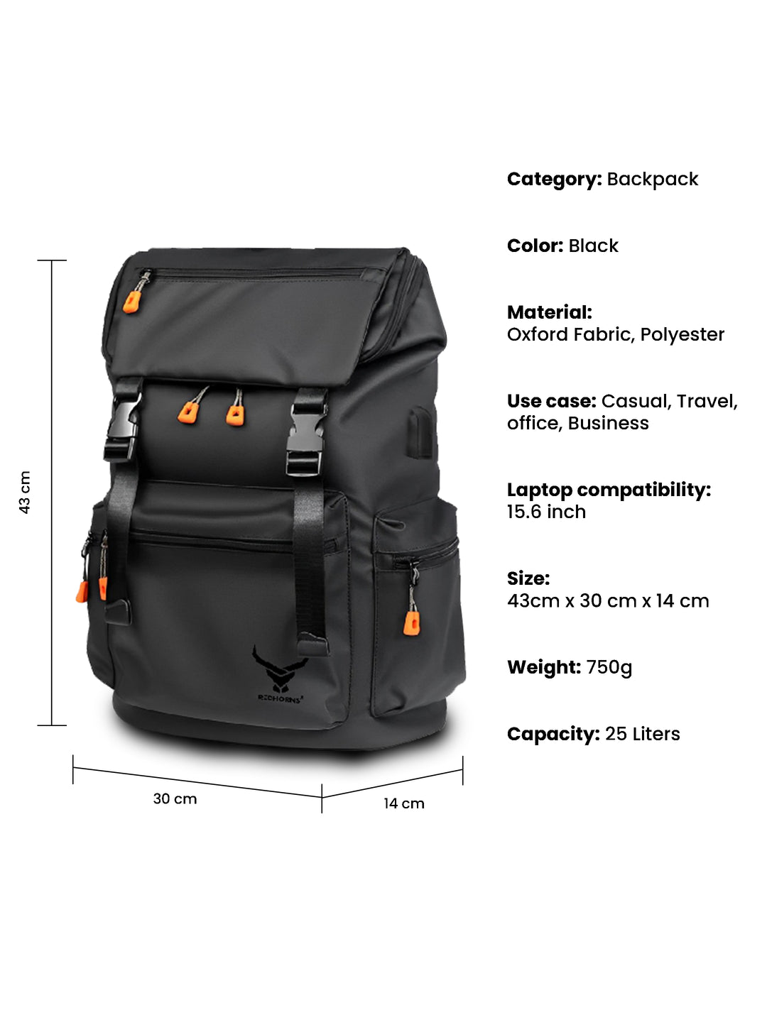 Backpack for men laptop backpack waterproof laptop backpack hiking backpack travel backpack for men#color_black
