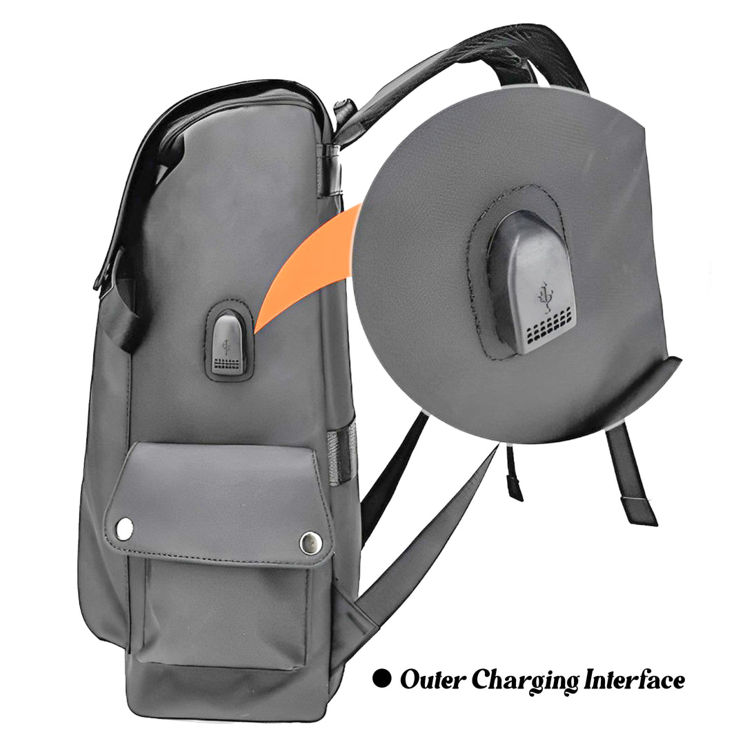 Waterproof hiking backpack with laptop compartment#color_grey