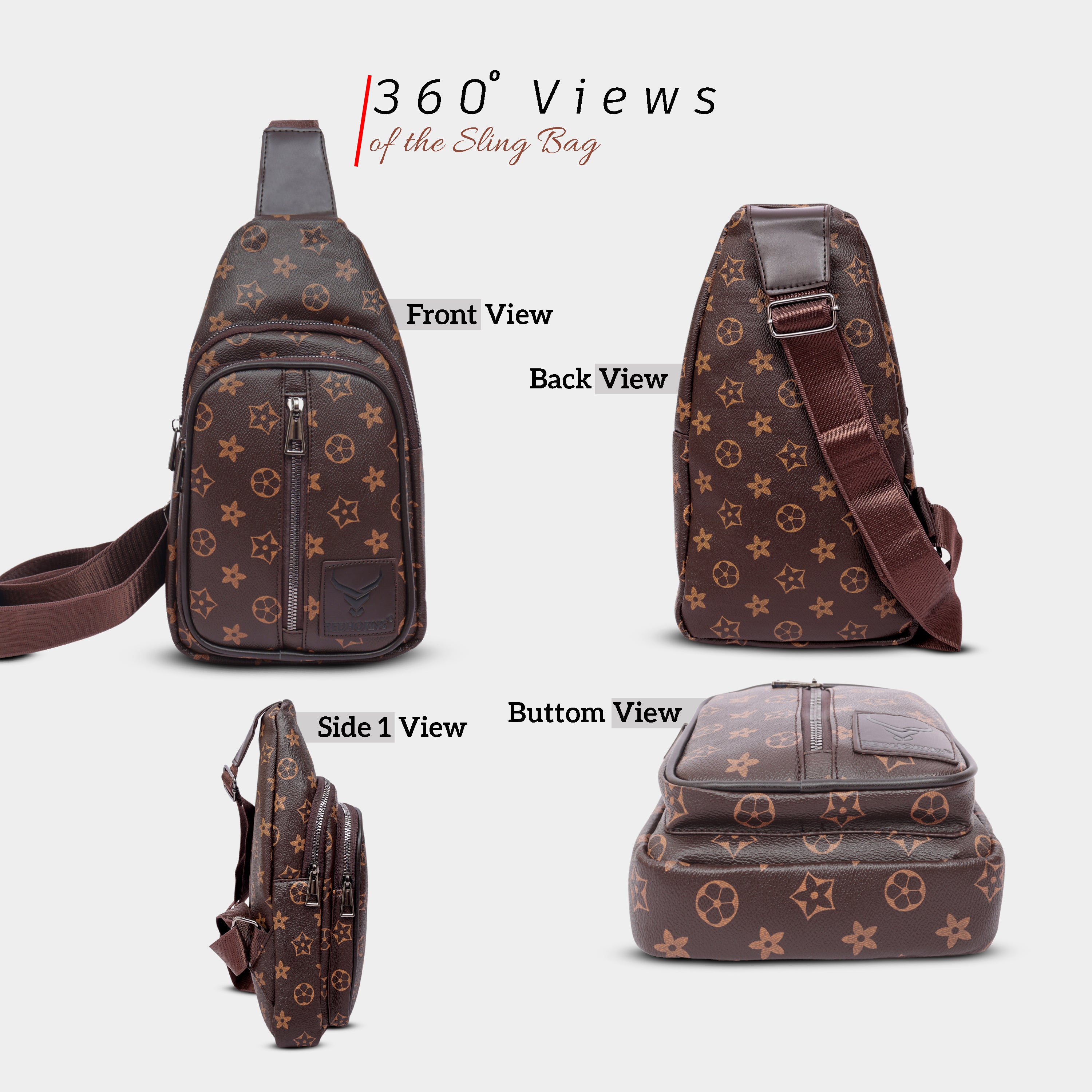 Waterproof crossbody sling bag#color_brown