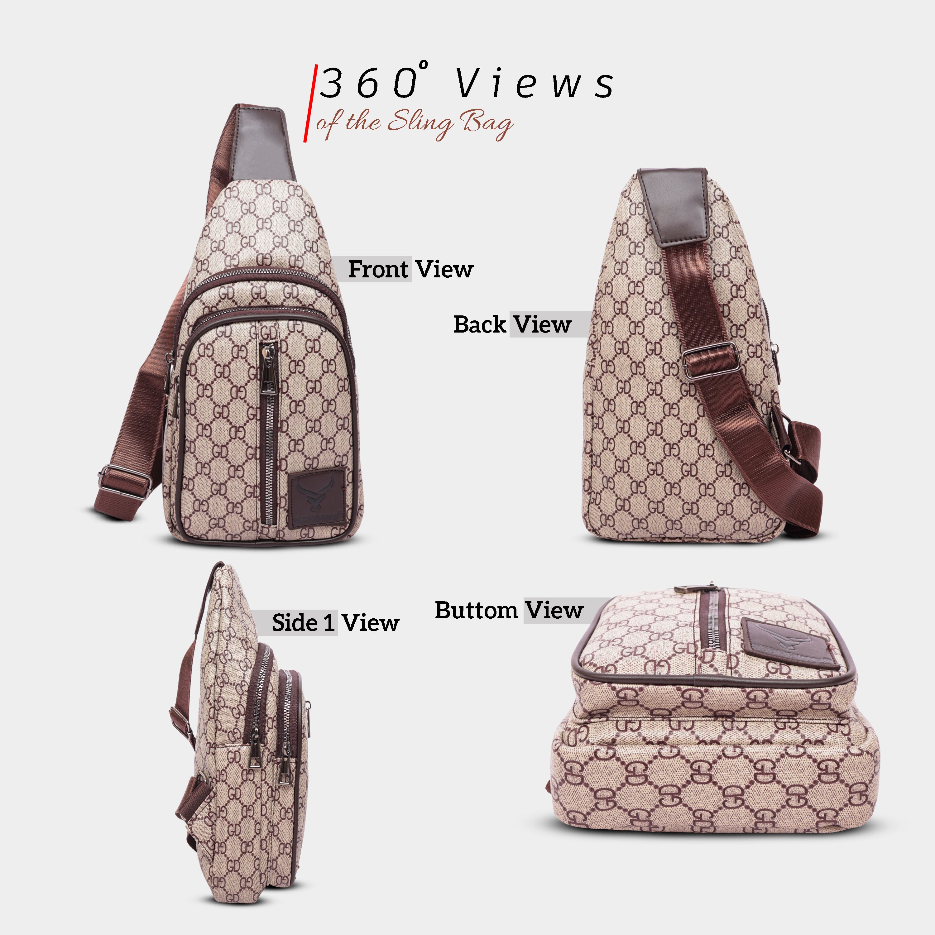 Waterproof crossbody sling bag#color_beige
