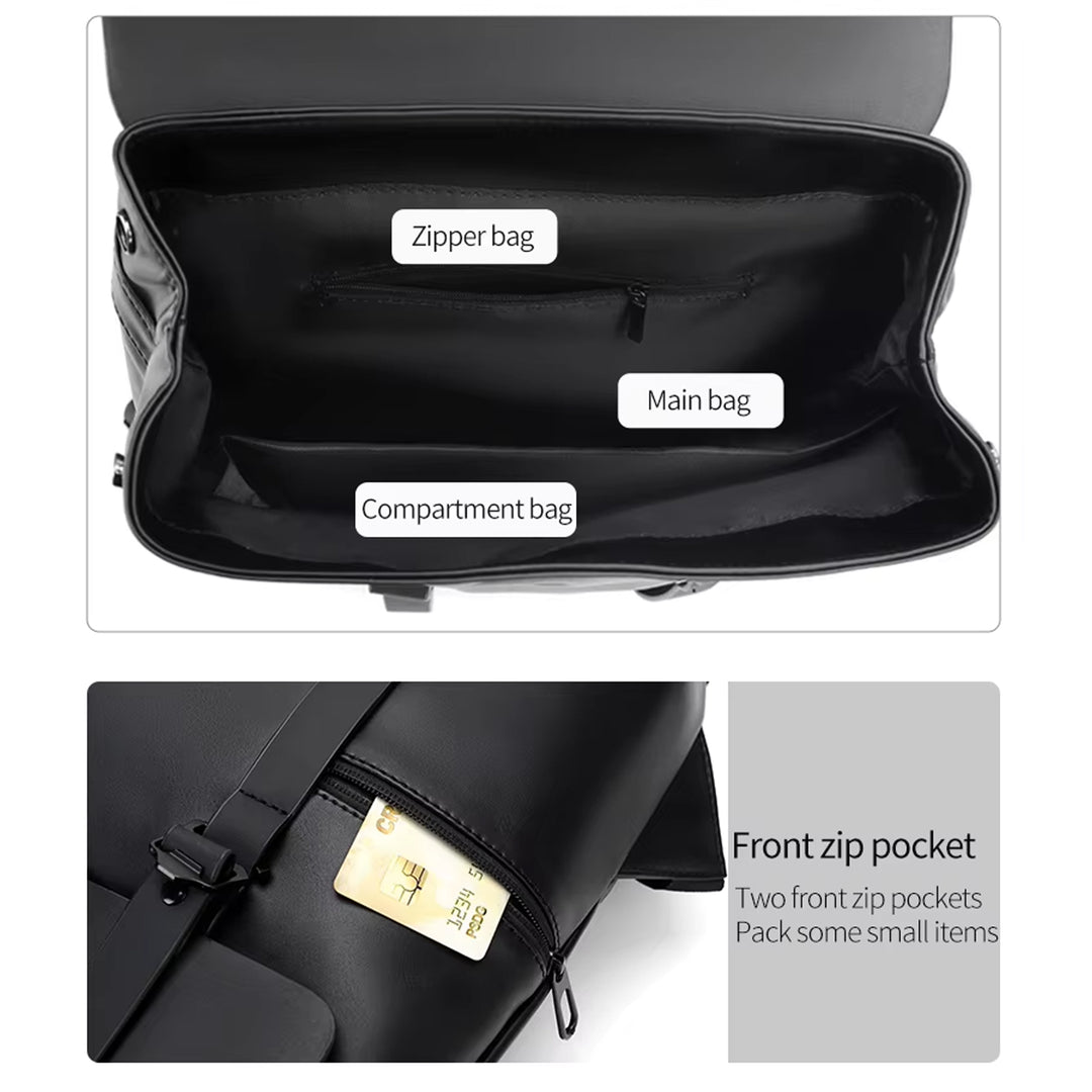 25l waterproof laptop backpack trolley strap shoulder bag travel backpack business tour corporate look#color_black