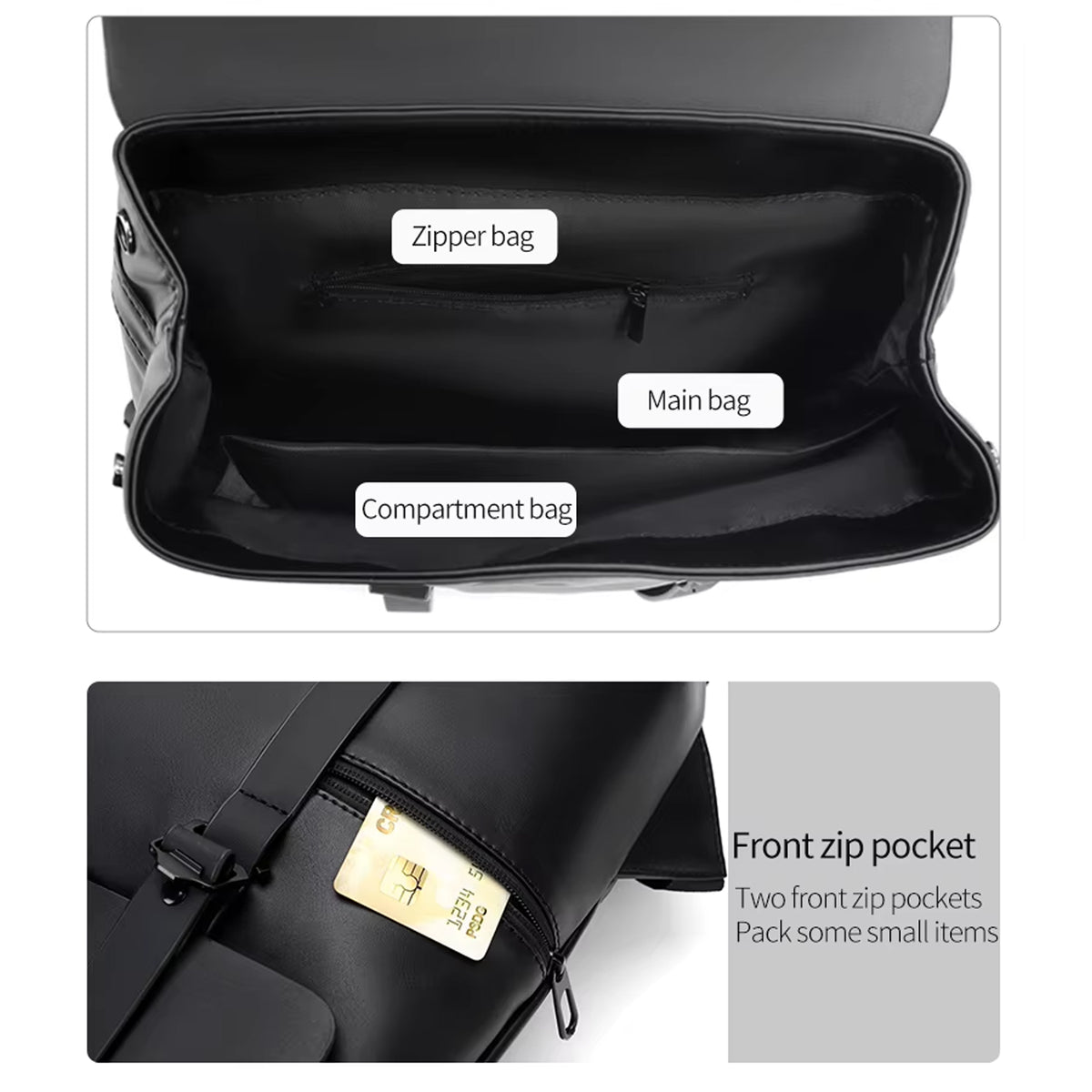 25l waterproof laptop backpack trolley strap shoulder bag travel backpack business tour corporate look#color_black