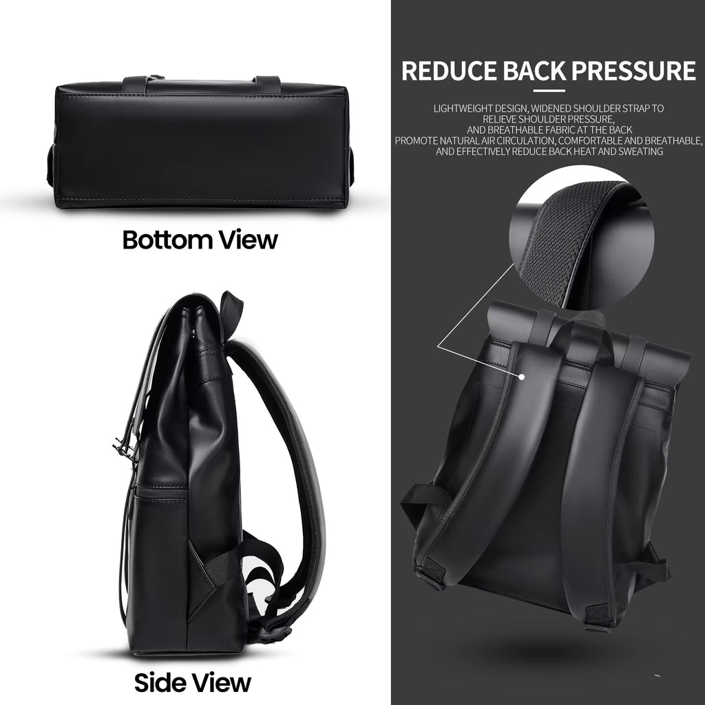 25l waterproof laptop backpack trolley strap shoulder bag travel backpack business tour corporate look#color_black