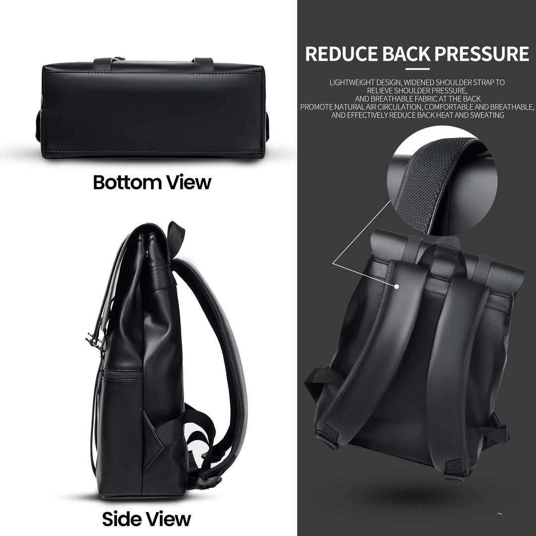 25l waterproof laptop backpack trolley strap shoulder bag travel backpack business tour corporate look#color_black