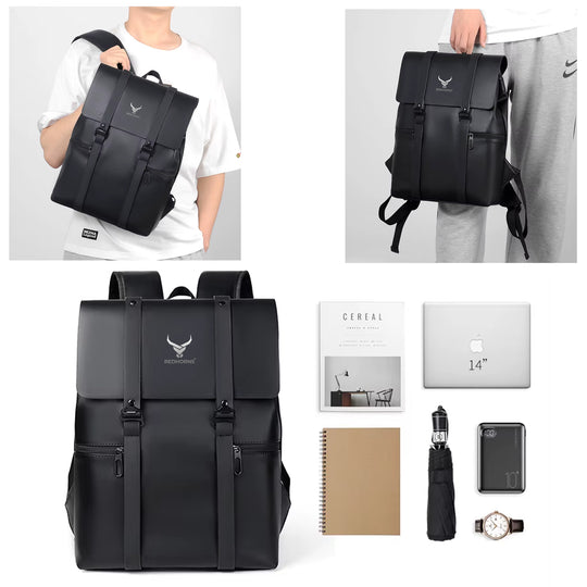 25l waterproof laptop backpack trolley strap shoulder bag travel backpack business tour corporate look#color_black