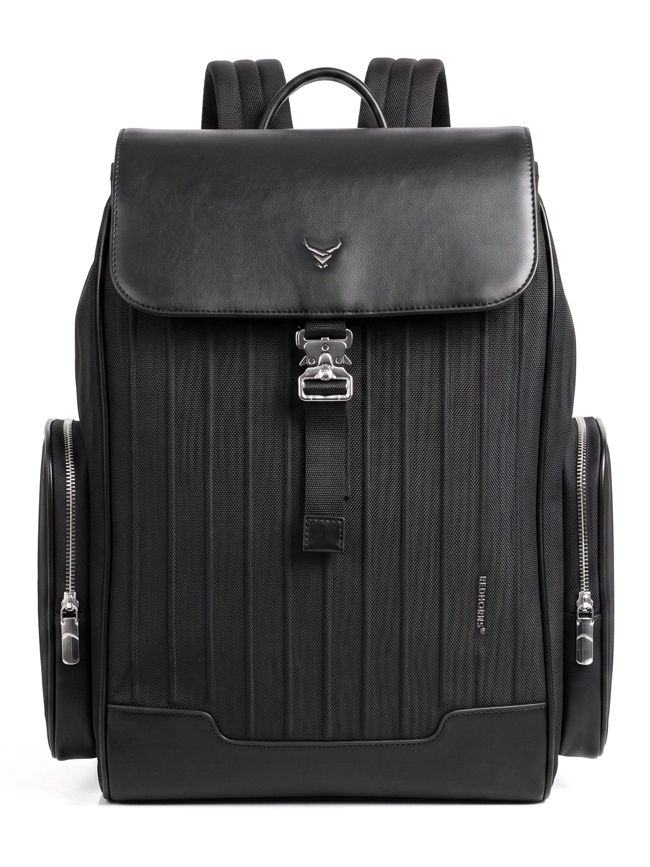 REDHORNS Carbon Fiber 27L Laptop Backpack - Black - front view