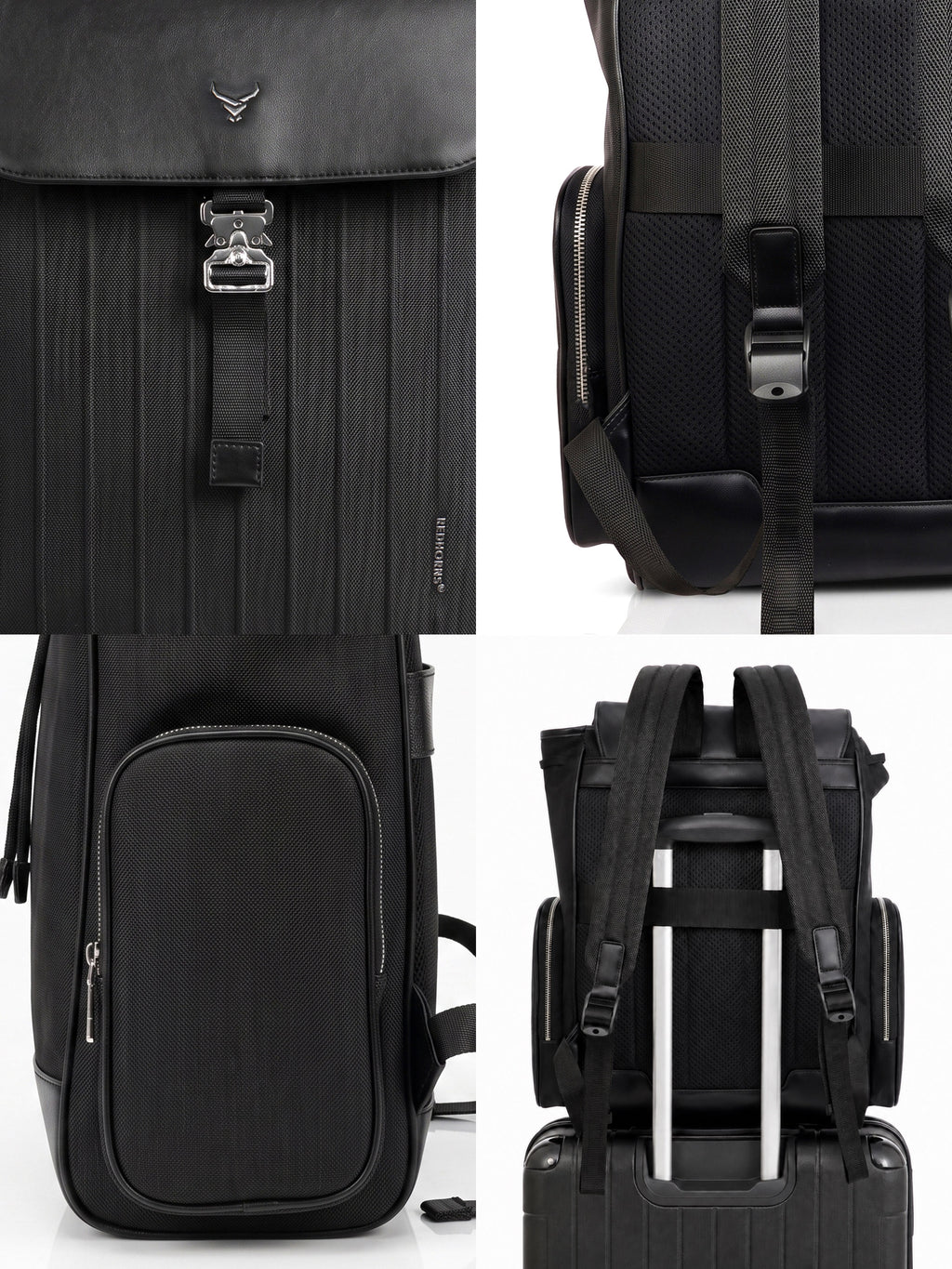 REDHORNS Carbon Fiber 27L Laptop Backpack - Black - detail