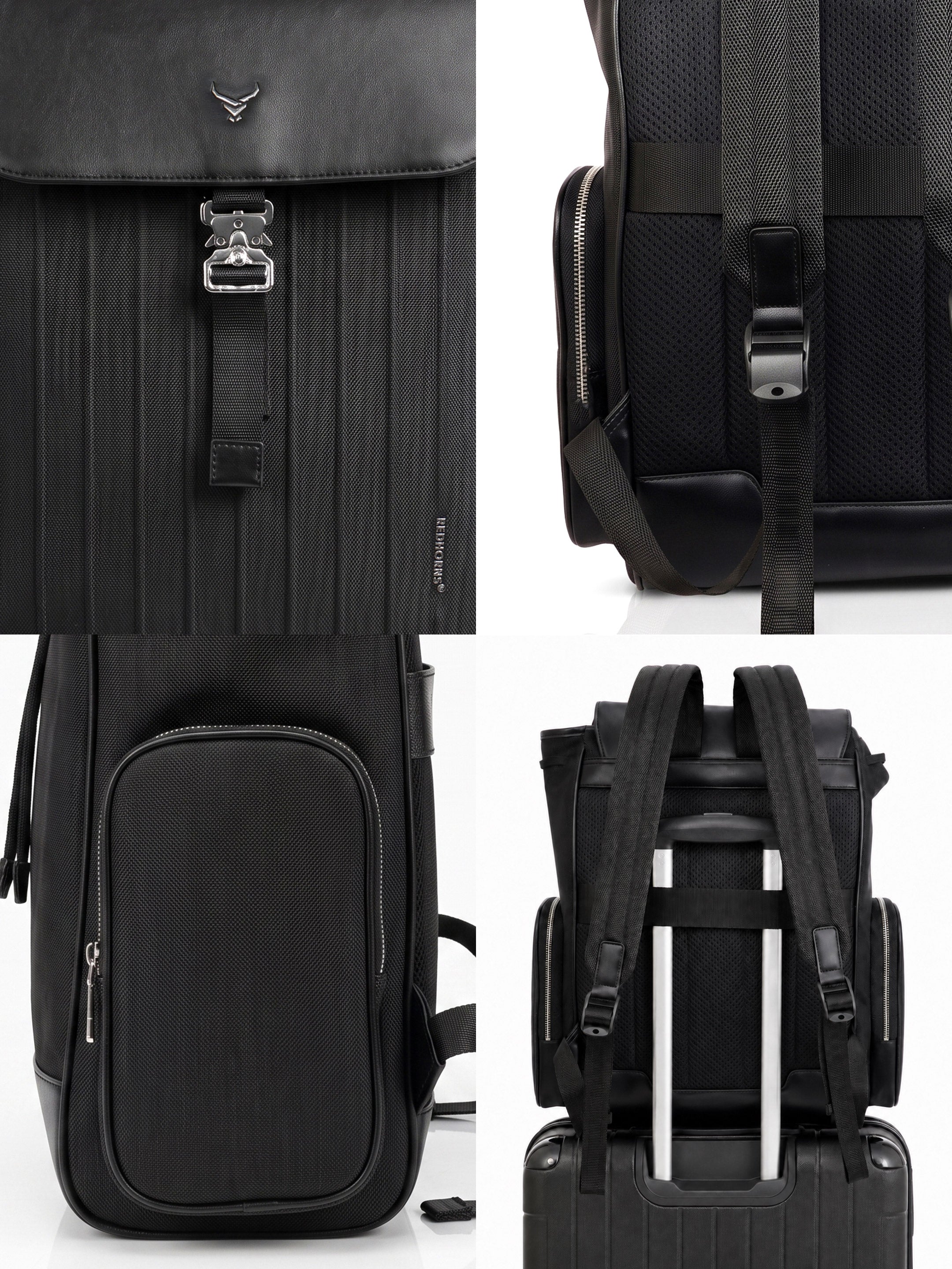 REDHORNS Carbon Fiber 27L Laptop Backpack - Black - detail