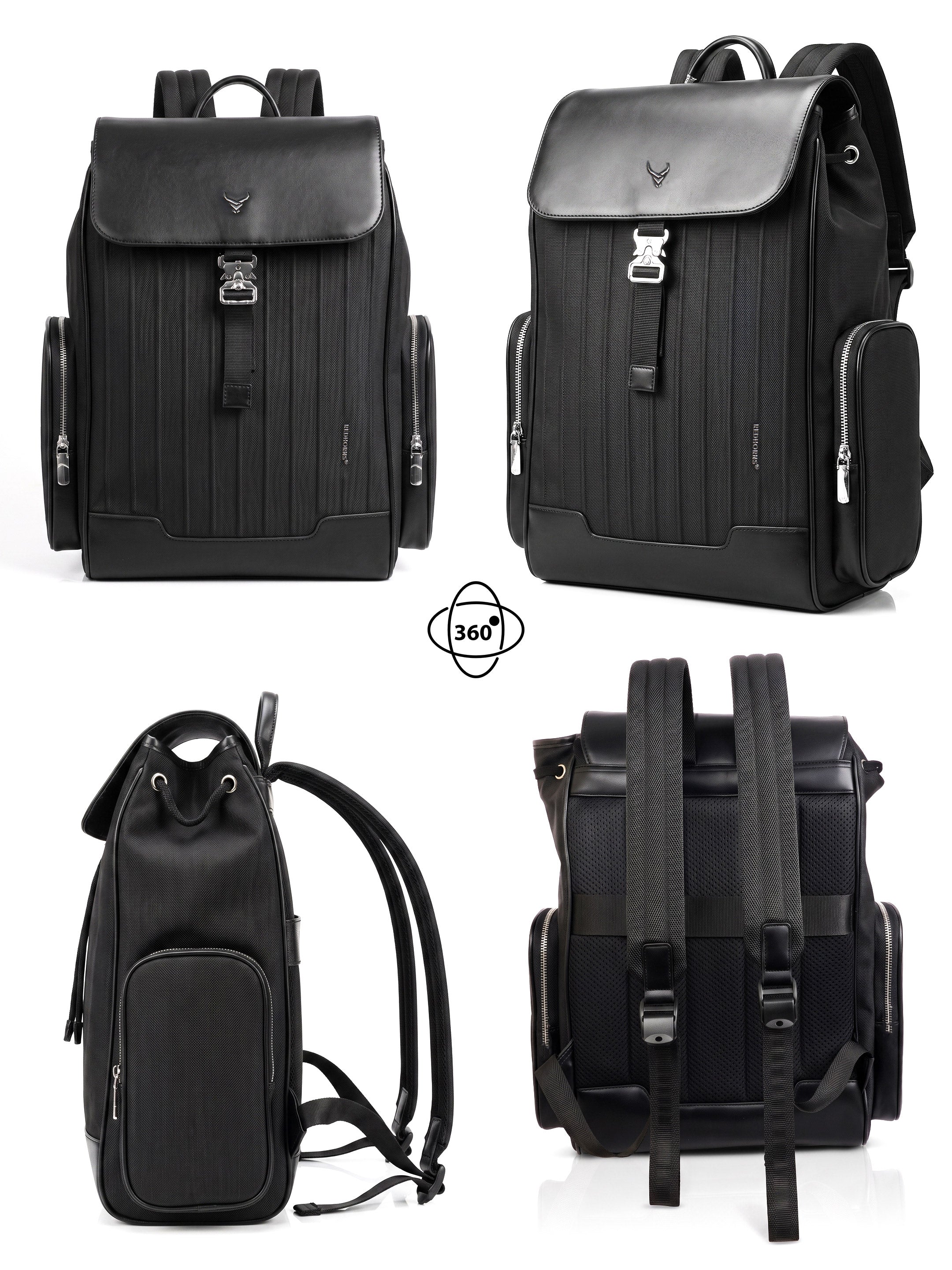 REDHORNS Carbon Fiber 27L Laptop Backpack - Black - detail
