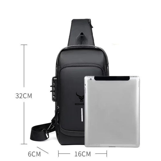 Waterproof crossbody chest bag sling bag#color_black