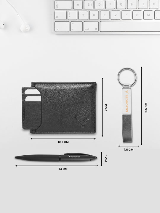 Wallet Set For Men With Keyring & Pen