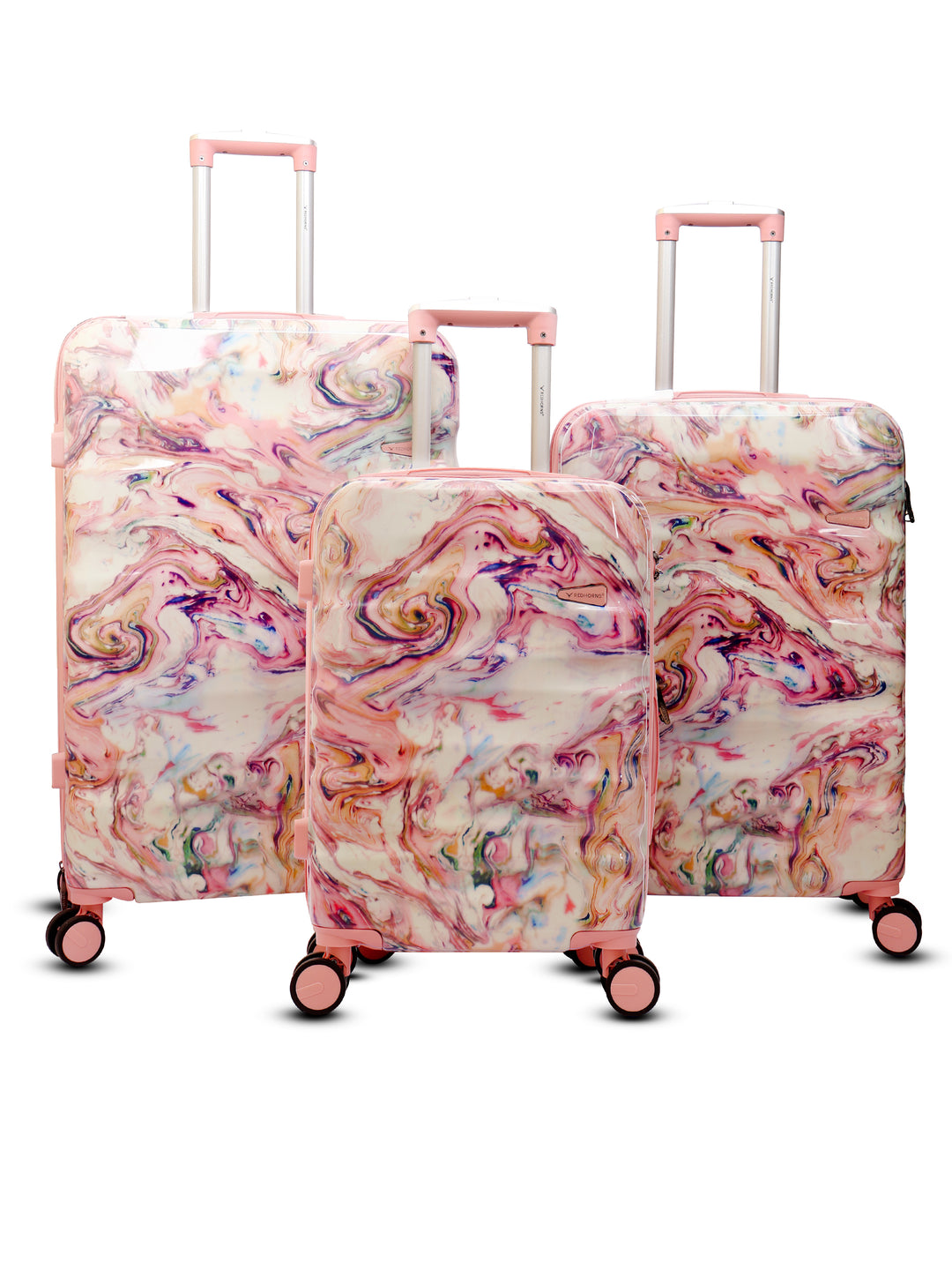 Lightweight luggage trolley bag set of 3 valentine day gift valentine week gift#color_rose-gold