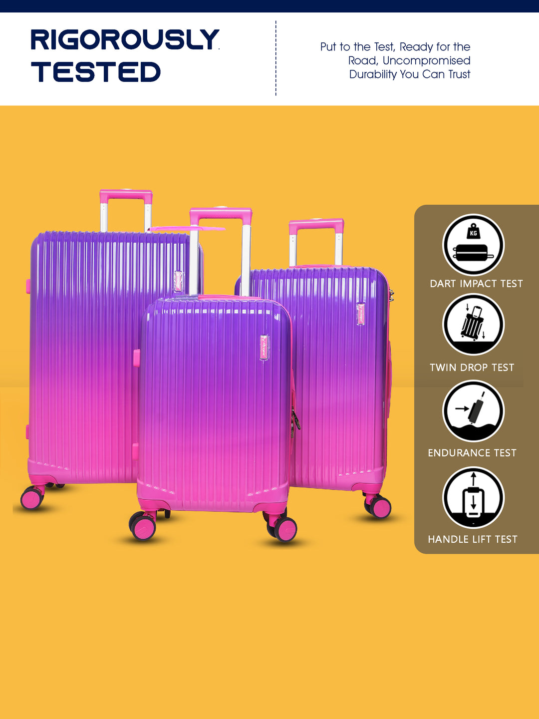 Lightweight luggage trolley bag set of 3 valentine day gift valentine week gift#color_purple