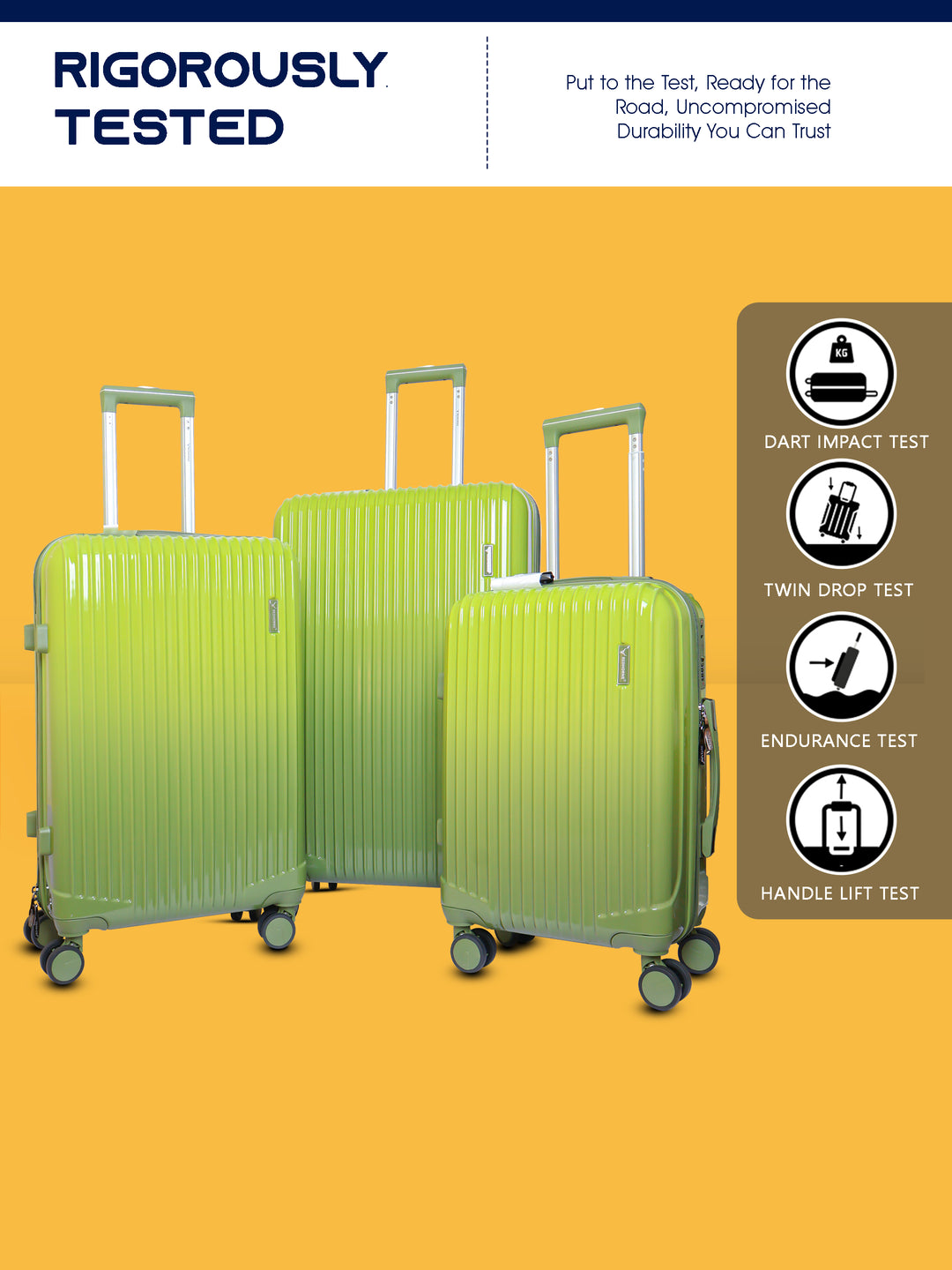 Lightweight luggage trolley bag set of 3 valentine day gift valentine week gift#color_tea-green