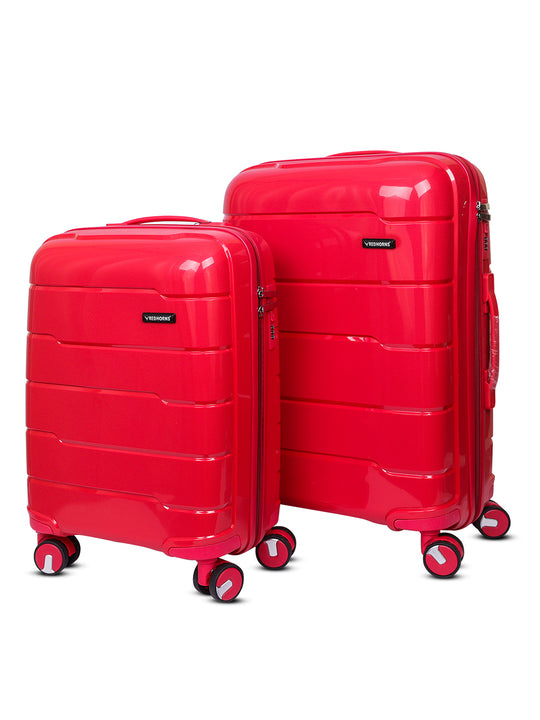 Travel luggage trolley travel suitcase set of 2 luggage trolley set of 2#color_red