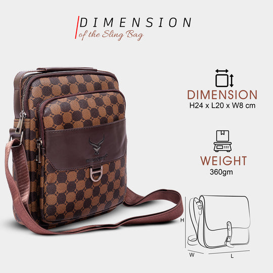 Waterproof crossbody leather messenger bag sling bag for men women#color_brown