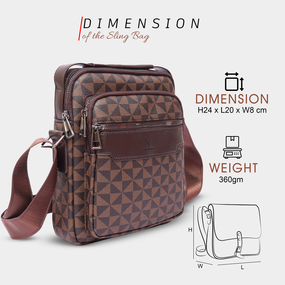 Waterproof crossbody leather messenger bag sling bag for men women#color_brown