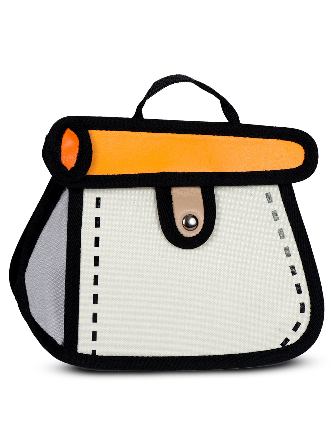2D pouch bag women handbag#color_beige-orange