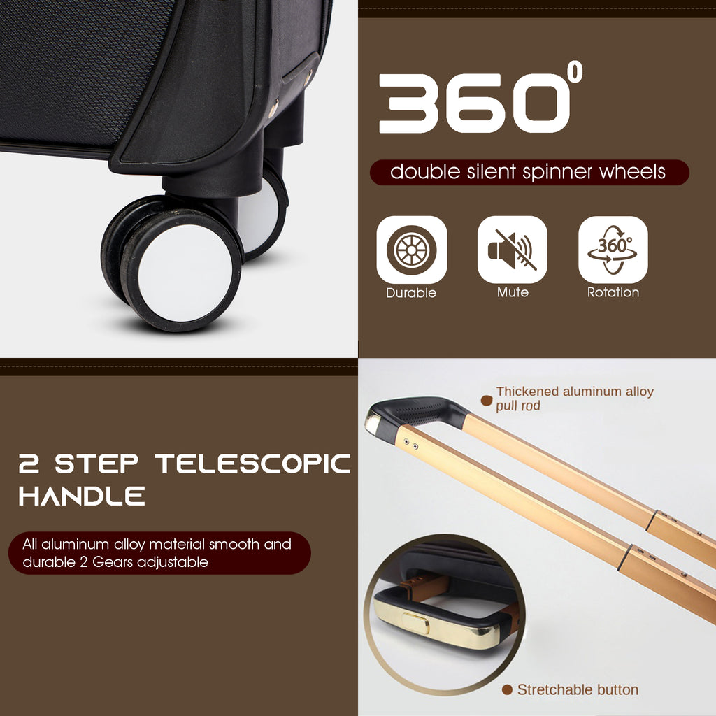 Trolley bag luggage trolley bags tsa lock cabin suitcase#color_black