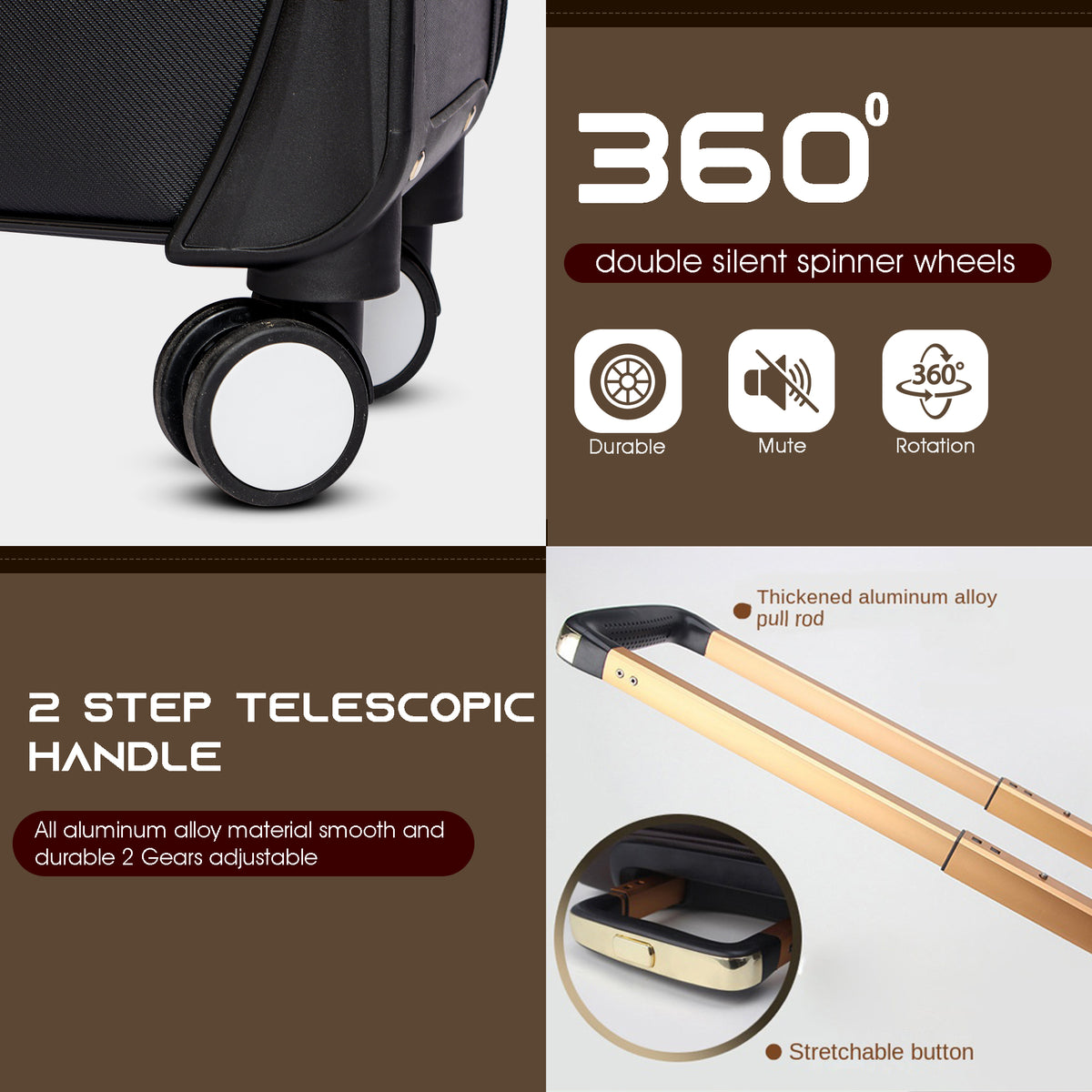 Trolley bag luggage trolley bags tsa lock cabin suitcase#color_black