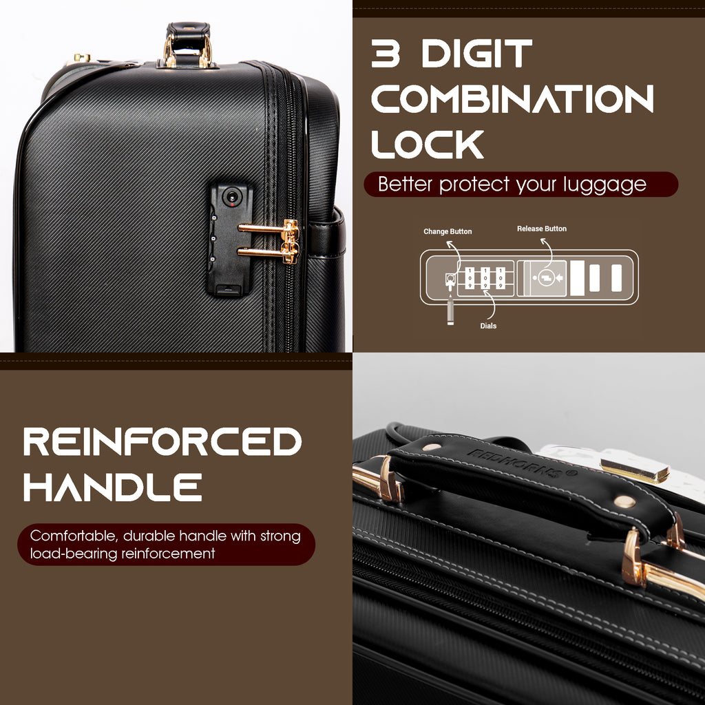 Trolley bag luggage trolley bags tsa lock cabin suitcase#color_black