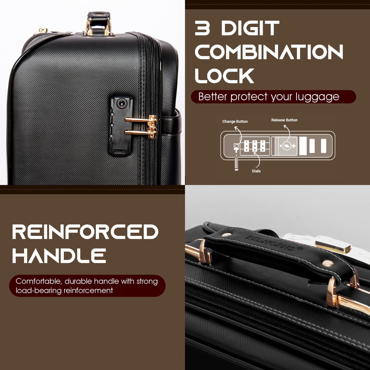 Trolley bag luggage trolley bags tsa lock cabin suitcase#color_black