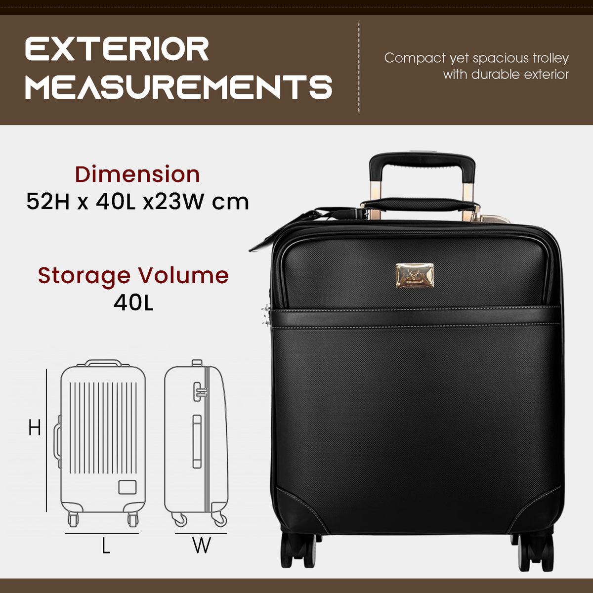 Trolley bag luggage trolley bags tsa lock cabin suitcase#color_black