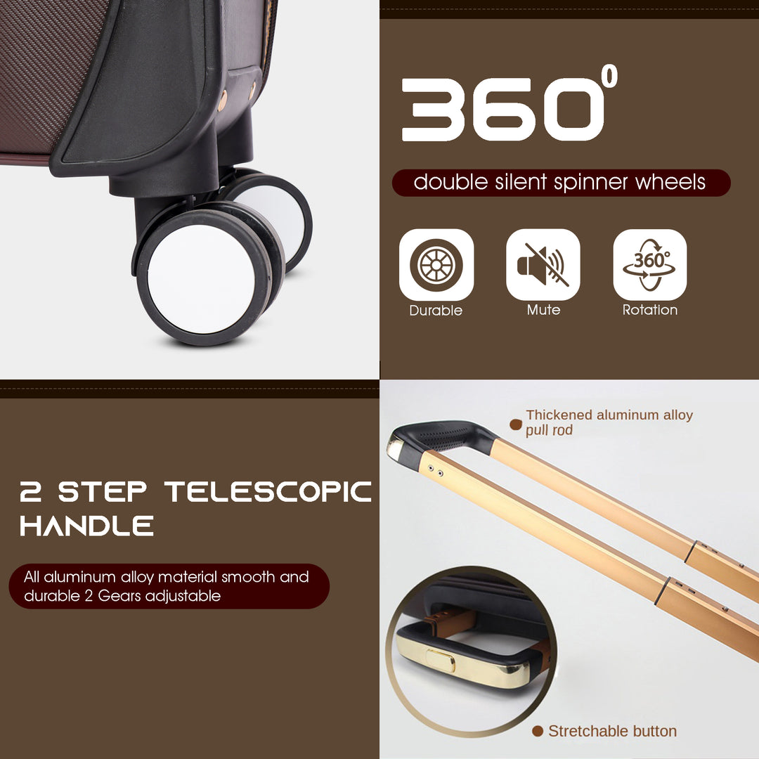 Trolley bag luggage trolley bags tsa lock cabin suitcase#color_brown