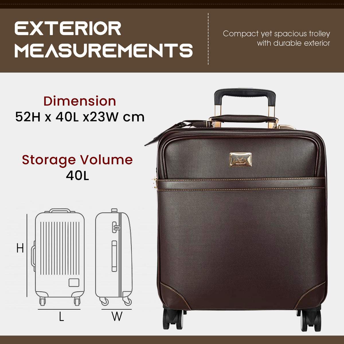 Trolley bag luggage trolley bags tsa lock cabin suitcase#color_brown