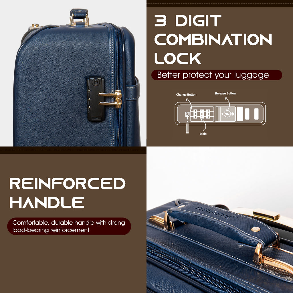 Trolley bag luggage trolley bags tsa lock cabin suitcase#color_blue
