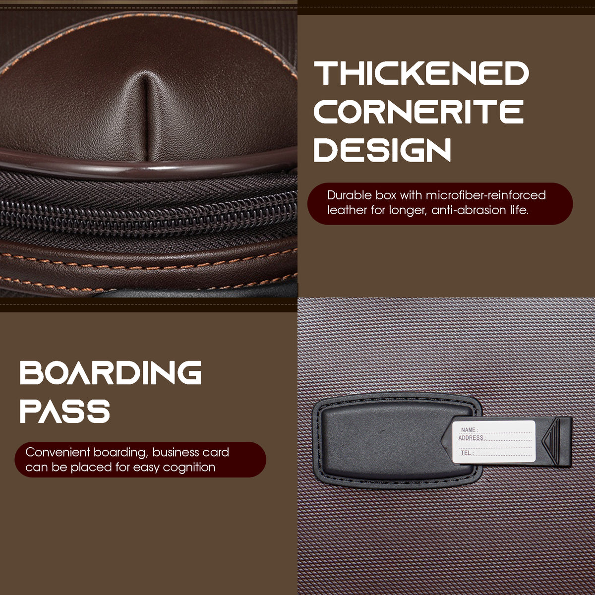 Luggage trolley bags cabin suitcase trolley bag suitcase#color_brown