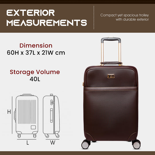 Luggage trolley bags cabin suitcase trolley bag suitcase#color_brown