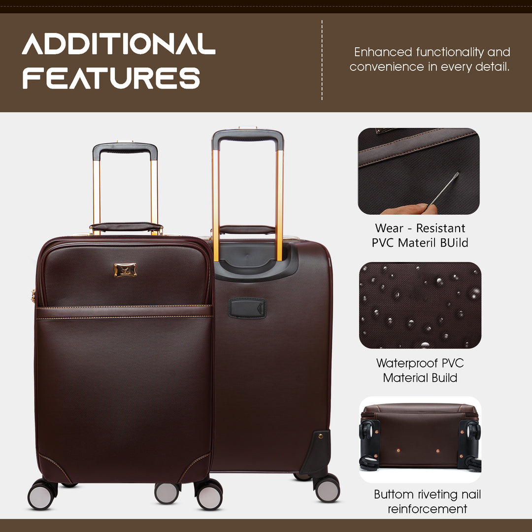 Luggage trolley bags cabin suitcase trolley bag suitcase#color_brown