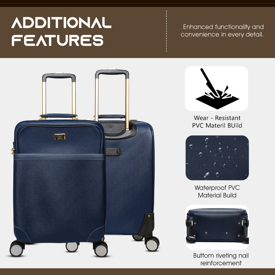 Luggage trolley bags cabin suitcase trolley bag suitcase#color_blue