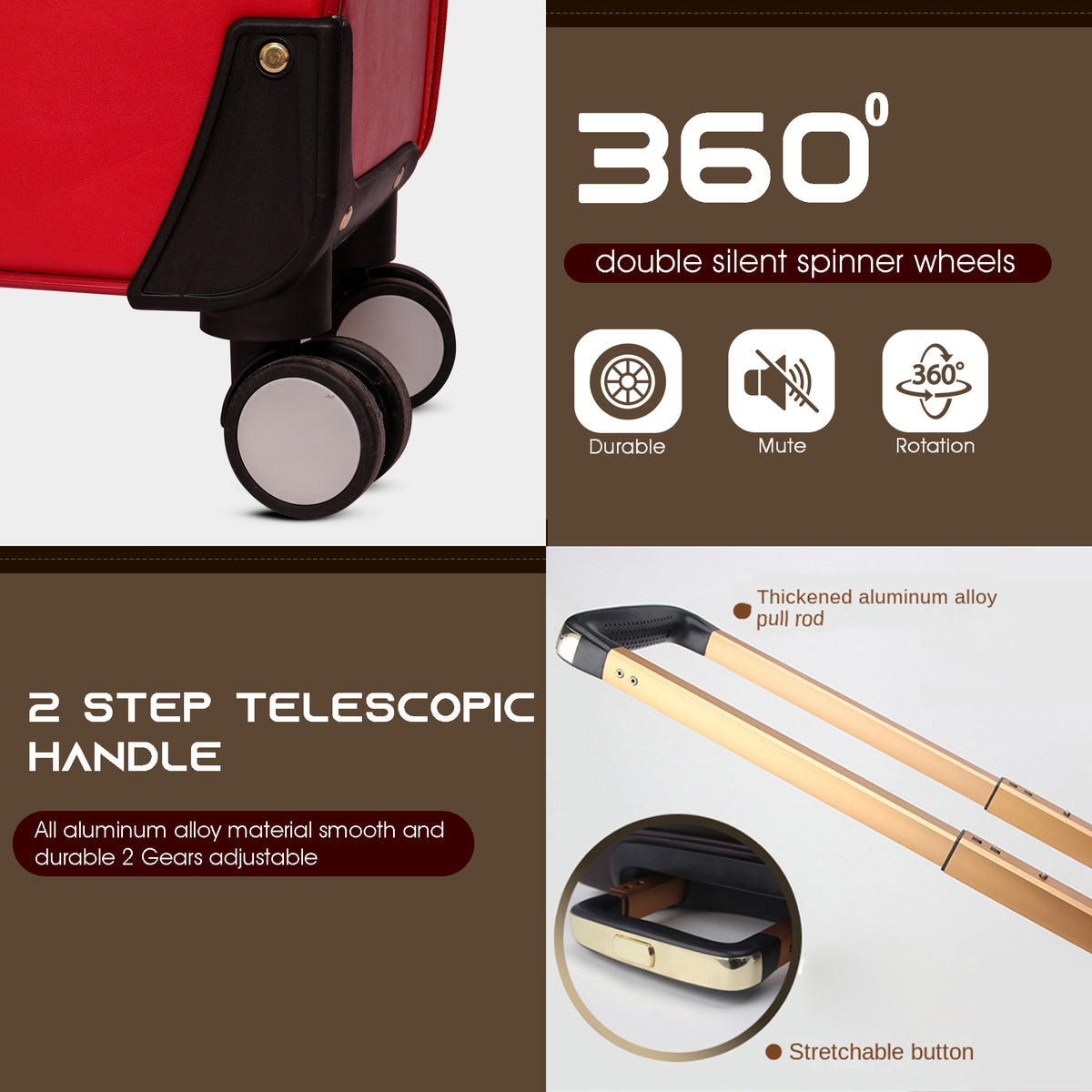 Trolley bag luggage trolley bags tsa lock cabin suitcase#color_red
