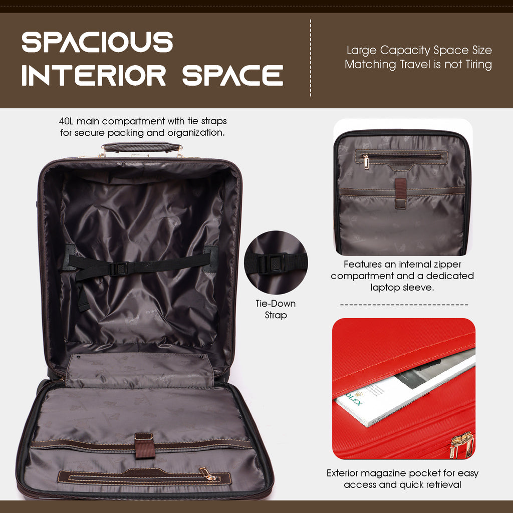 Trolley bag luggage trolley bags tsa lock cabin suitcase#color_red