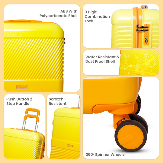 Suitcase bag trolley bag cabin suitcase cabin luggage luggage trolley#color_yellow