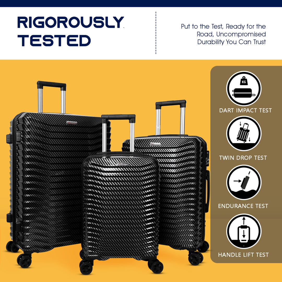 Lightweight luggage trolley bag set of 3 valentine day gift valentine week gift#color_black