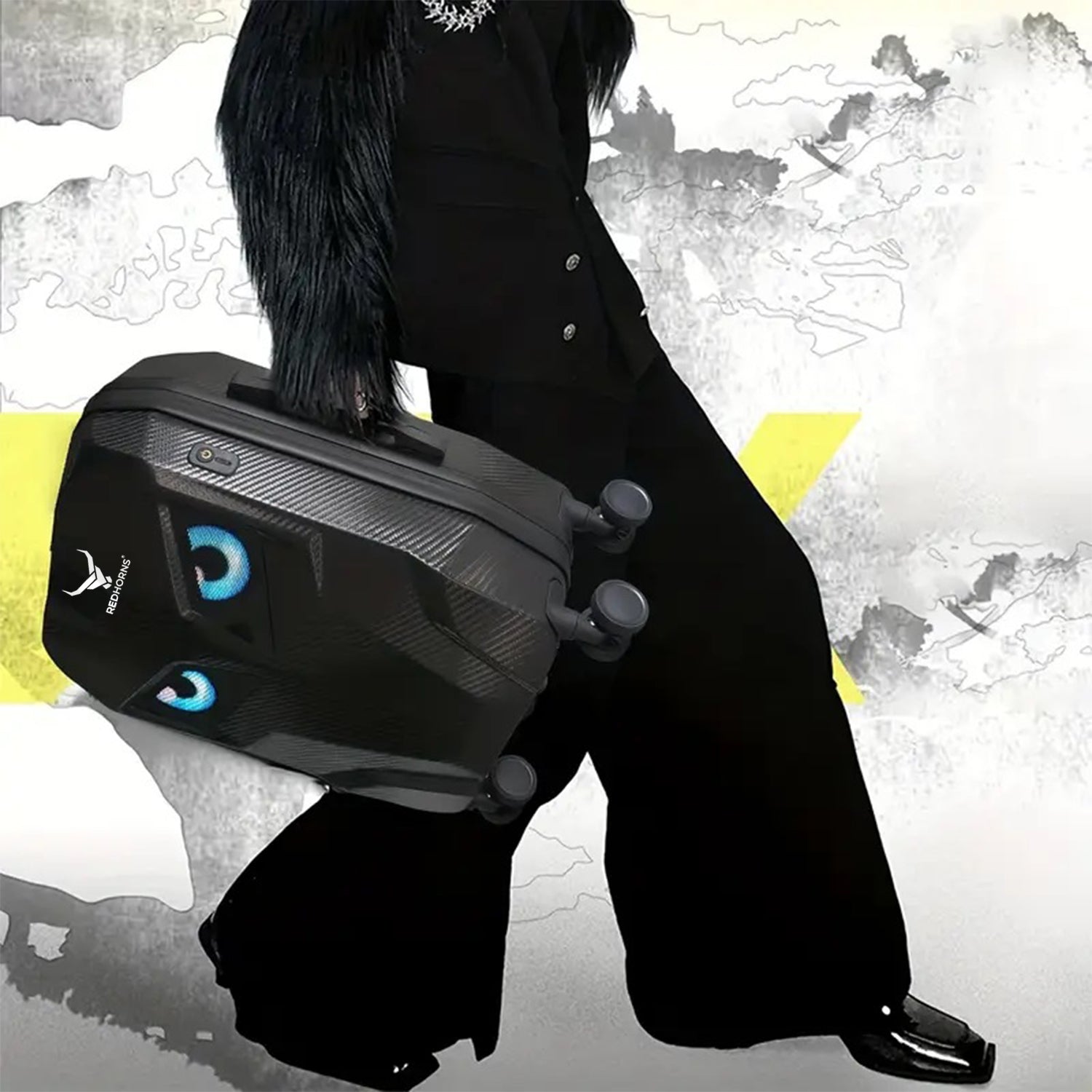 Lightweight led trolley bag #color_textured