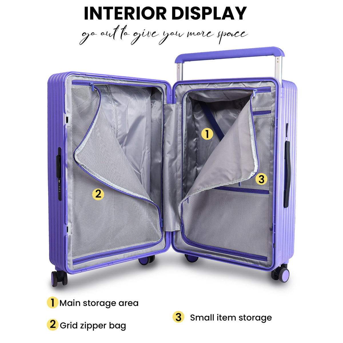 Lightweight luggage trolley bag #color_purple