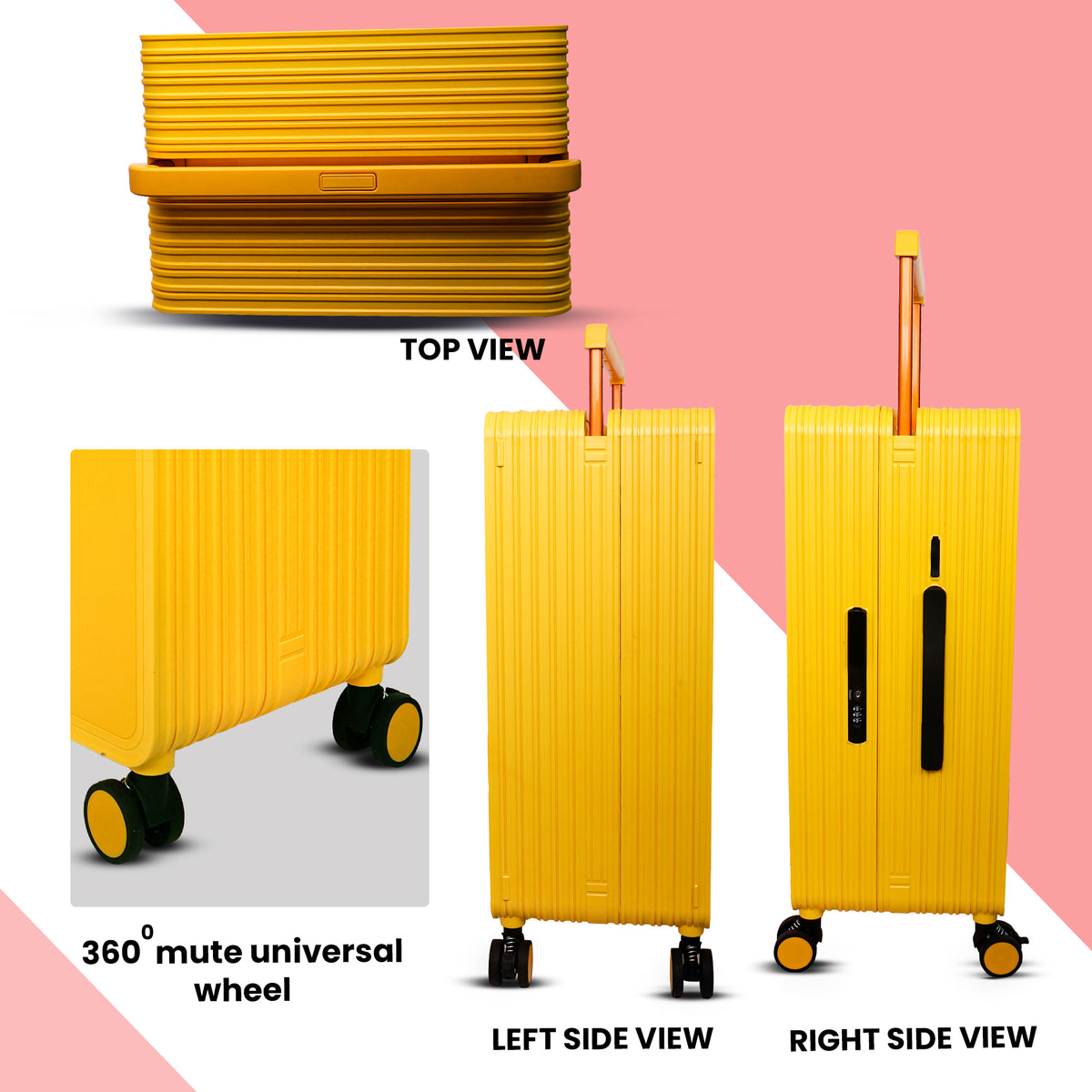 Lightweight luggage trolley bag #color_yellow