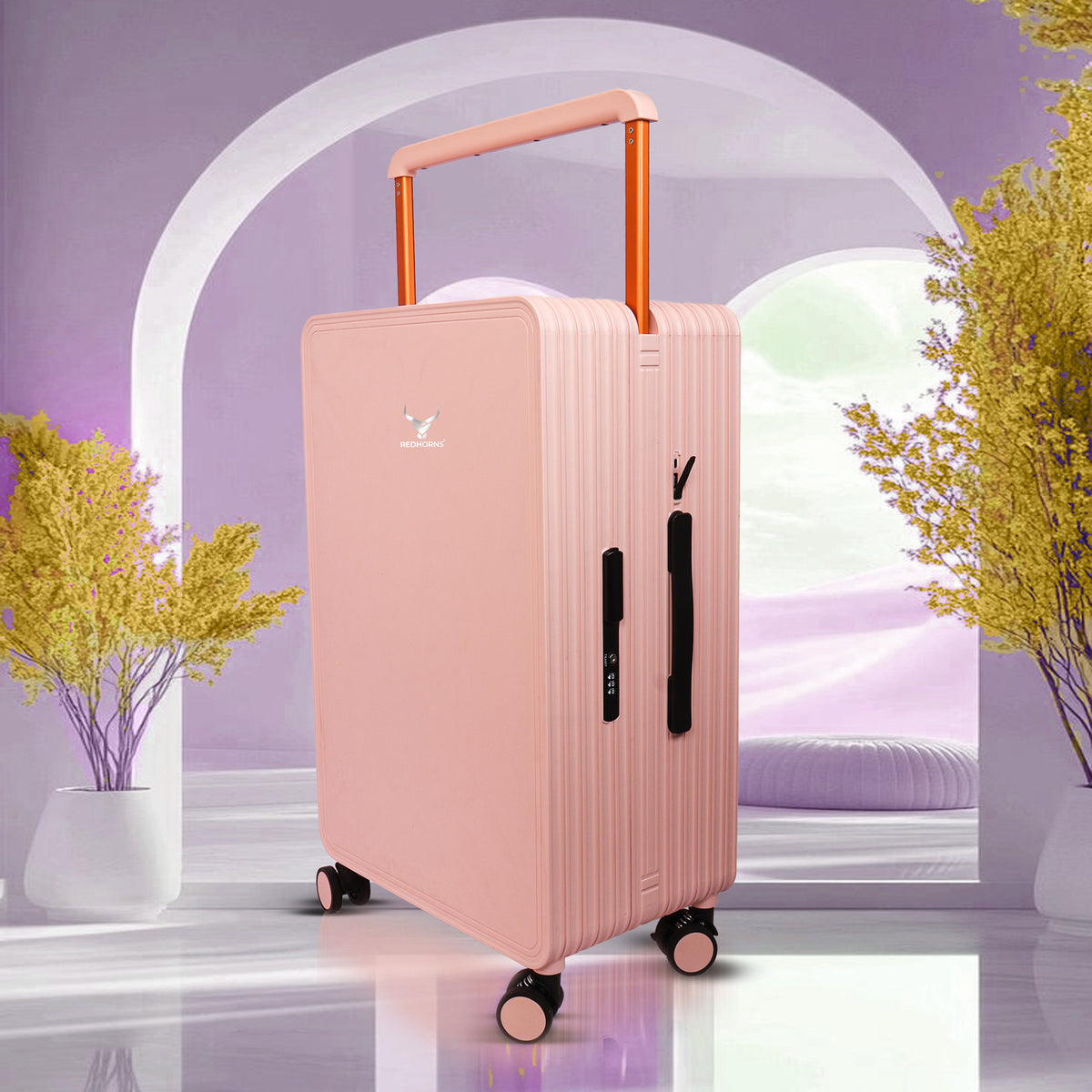 Lightweight luggage trolley bag #color_pink