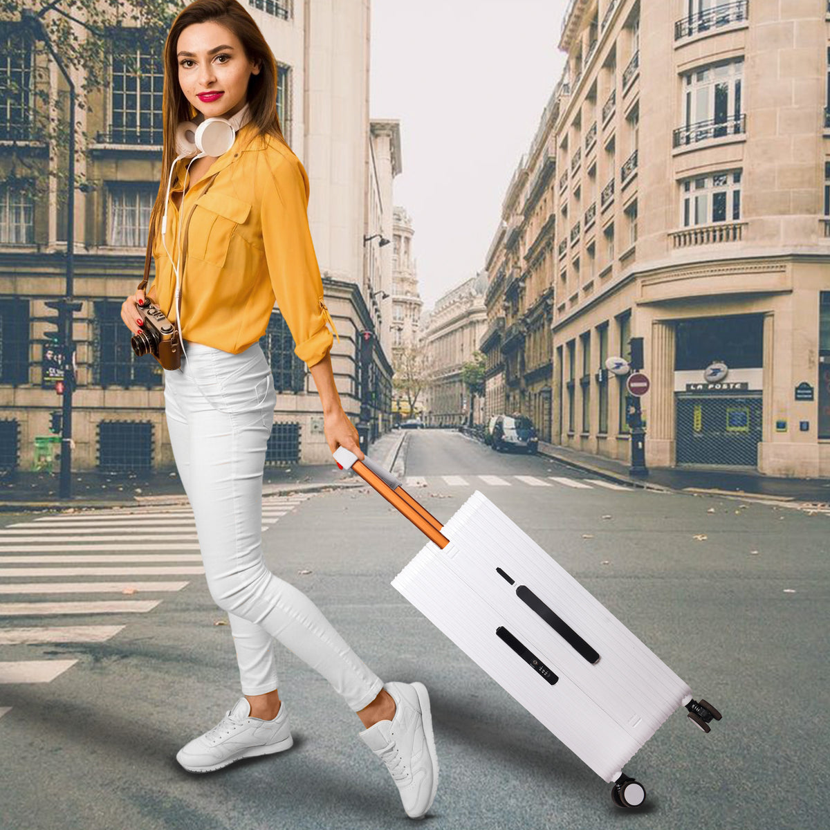 Lightweight luggage trolley bag #color_white