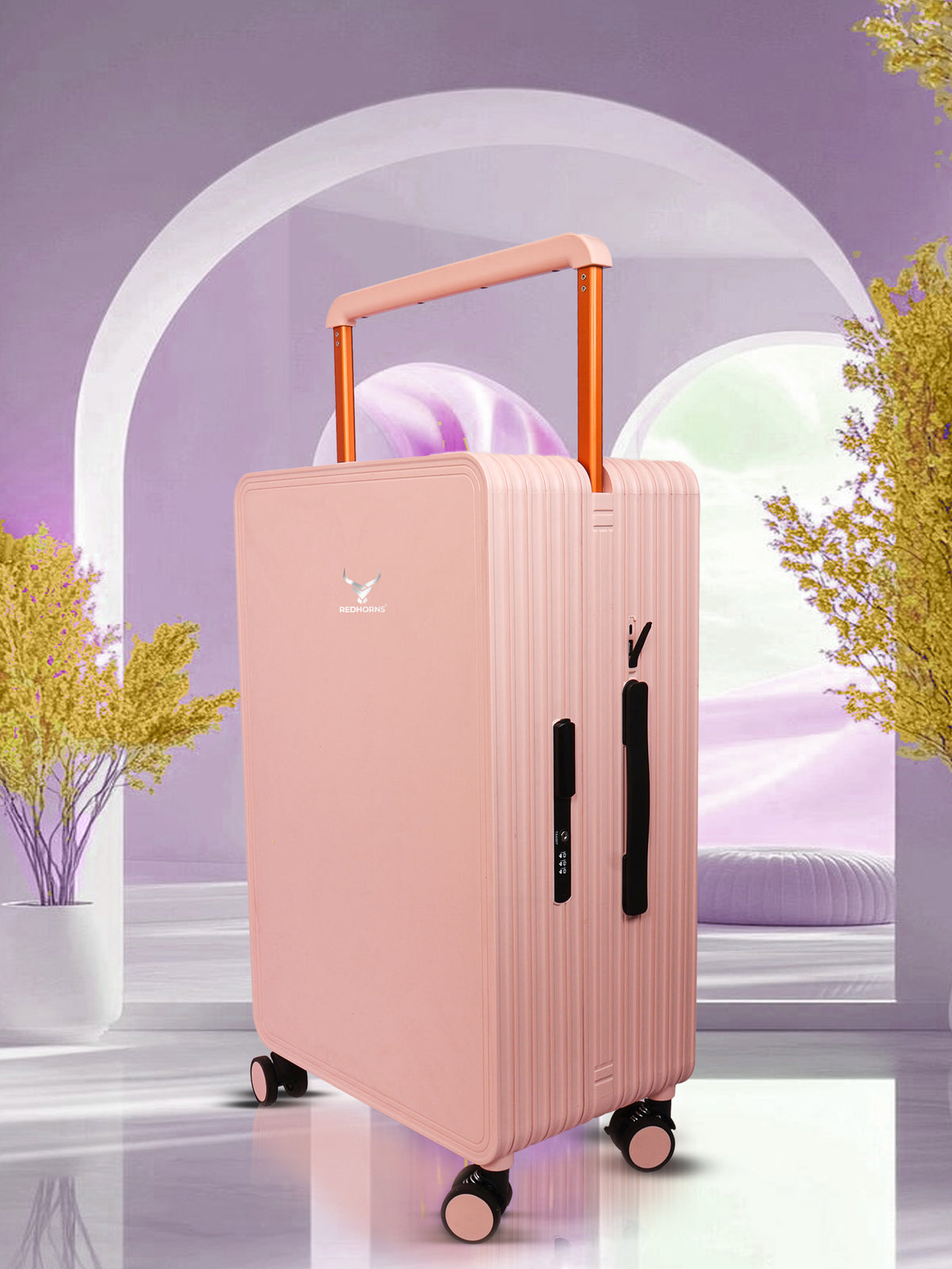 Lightweight luggage trolley bag #color_pink