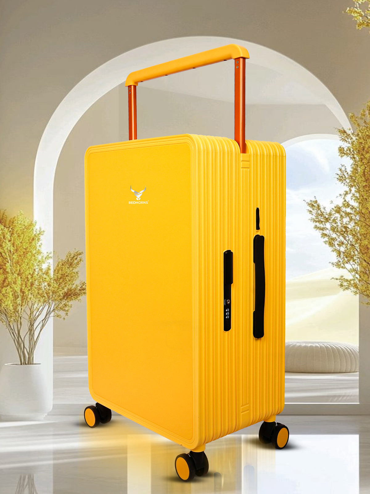 Lightweight luggage trolley bag #color_yellow