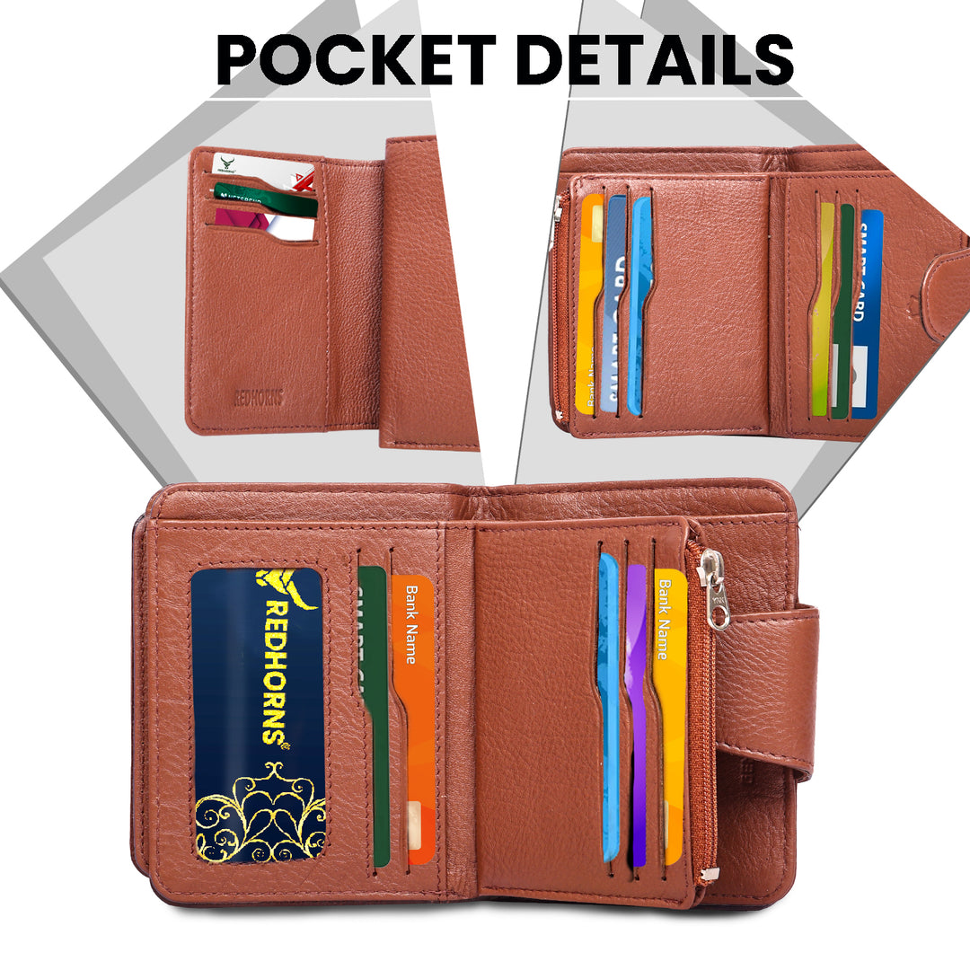 Rfid protected men leather wallet#color_tan