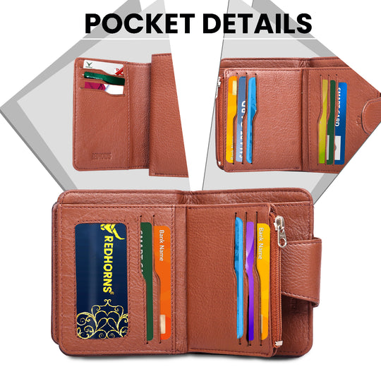 Rfid protected men leather wallet#color_tan